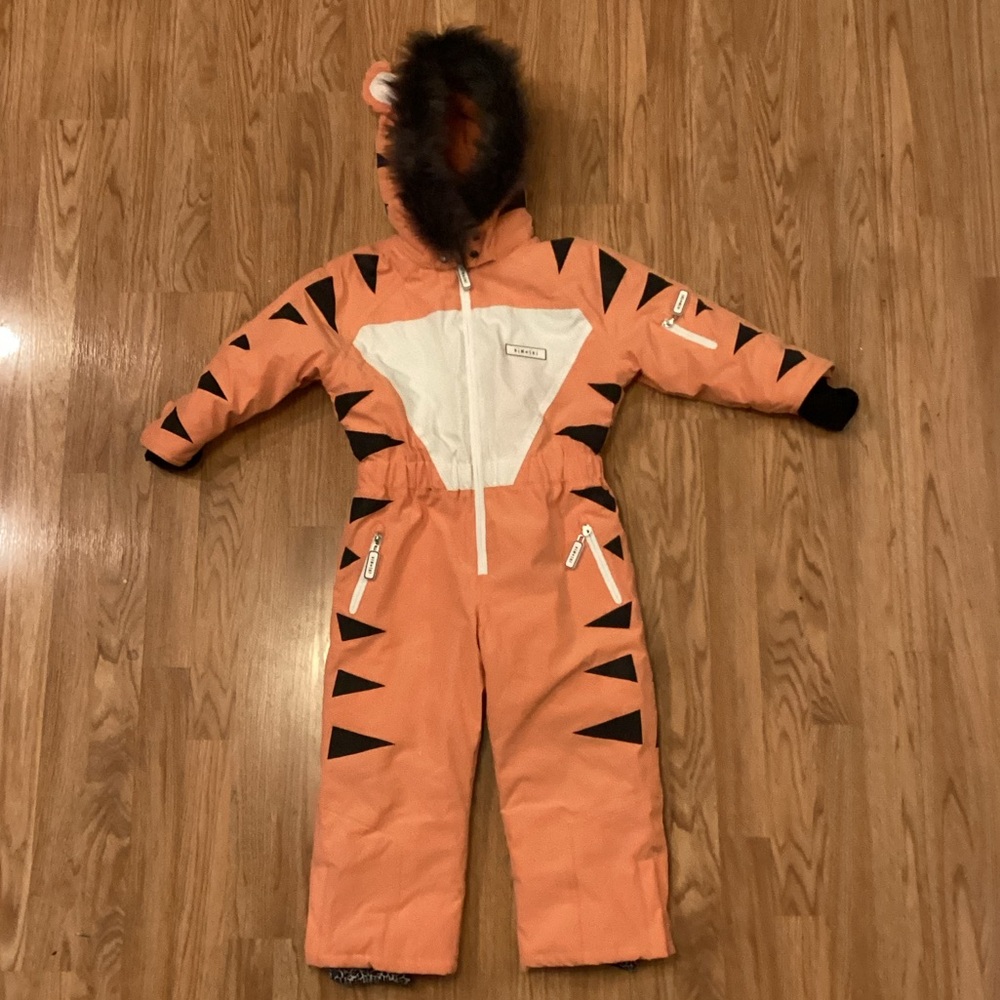 Kids DinoSki Tiger Snowsuit with Hood